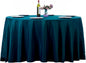 Ascoza 2pack 108 Inch Peacock Blue Round Tablecloth in Washable Polyester Fabric for Wedding/Banquet/Restaurant/Parties…