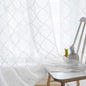 MYSTIC-HOME Sheer Curtains White 95 Inch Length, Rod Pocket Voile Drapes for Living Room, Bedroom, Floral Semi Crinkle Curtain Panels for Yard, Patio, Villa, Set of 2, 52"x 95".