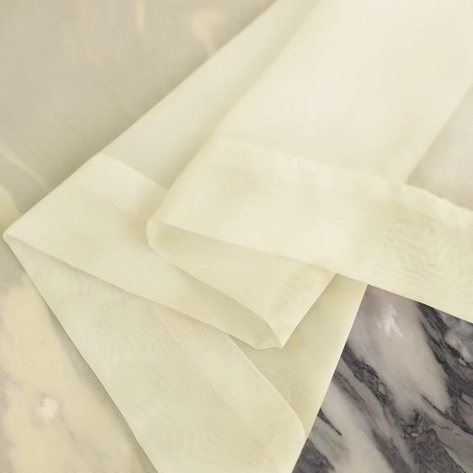 Window Light Yellow Sheer Curtains 60 Inches Width 120 Inches Long 2 Panels Sheer Curtain Clear Curtains Basic Rod Pocket Panel for Home Living Room Bedroom Kids Room Yard Patio Parlor Sliding