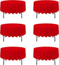 BRILLMAX 6 Pack Red Round Tablecloths 90 Inch - Circle Bulk Linen Polyester Fabric Washable Table Cloth Cover for Wedding Reception Banquet Birthday Party Buffet Restaurant