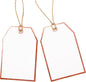 100Pcs Blank Gift Tags with String Attached Foil Rose Gold Frame Large White Paper Gift Tags Presents with 65 Ft Jute Twine for Birthday Wedding Baby Shower Graduation Gift Wrap Tag