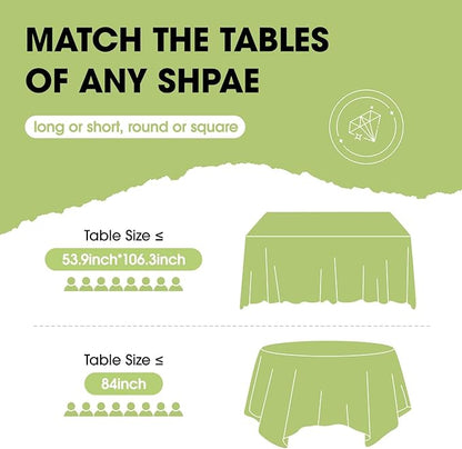 Pureegg Plastic Table Cloth Disposable 10 Pack, 84'' Round Table Cloths, Halloween Party, Thanksgiving Decorations, Harvest, Fall Tablecloths, Round Tables, Leakproof & Sturdy, Orange