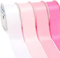 Ribbli Pink Satin Ribbon 1-1/2 Inch x 4 Rolls Total 40 Yards- White Pink Ribbon for Gift Wrapping Craft Wedding Decoration