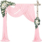 4 Panels Wedding Arch Draping Fabric 20Ft Length x 28" Width Light Pink Arch Drapes Chiffon Fabric Sheer Curtains Backdrop for Party Bridal Decor Wedding Ceremony Ceiling Stage Reception Decorations