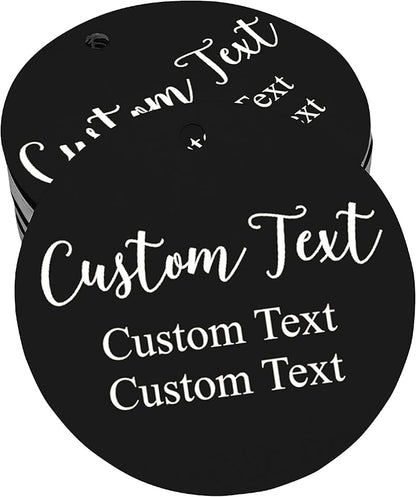 Custom Tags for Handmade Items, Personalized Tags for Favors, Customized Hang Tag for Clothing, Customized Gifts Wrapping Labels, Wedding Items Birthday Party Favors with String (Round Shape)