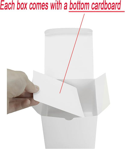Bonfasvo Gift Boxes 30 Pack 4x4x4 inches White Fold Kraft Paper Boxes Bridesmaids Proposal Box Cupcake Boxes Easy Assemble Boxes with Lids for Wedding Birthday Party Christmas