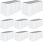 TURSTIN 8 Pieces White Plastic Table Skirts 14 Feet x 29 Inch for Rectangle Tables Fitted Tablecloth Disposable Table Cover for Birthday Party, Events, Banquette Baby Shower