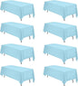 BRILLMAX 8 Pack Light Blue Tablecloths 70 x 120 Inch for 6ft or 8ft Rectangle Tables - Rectangular Bulk Linen Polyester Fabric Washable Cloth Cover for Wedding Reception Banquet Birthday Party