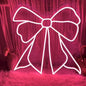 Pink Bow LED Neon Sign, Custom Bedroom Girl's Room Neon Light Sign Home Wall Dorm Beauty Room Salon Decor Party Bar Decoration Gift For Her Size:18x18inch