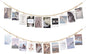 Mkono Hanging Photo Display with Clips, Boho Wooden Bead Garland Banner, Collage Card Picture Kids Art Holder String with 10 Clips for Christmas Bedroom Dorm Decor, Teen Girl Gifts, Brown, 2 Pack