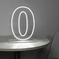Number 0 Neon Sign Light, 16.54" Cool White USB Battery Powered Led Neon Sign for Party Wedding Anniversary Decor Light Sign (Number 0)