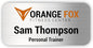 Custom Name Tag with Logo - Personalized Name Badge with Magnet Backing - Choose Your Size and Color (Silver Metal 3"x1.5" - Logo on Top)