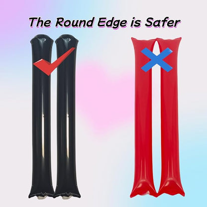 40pcs Round headTeam Spirit Boom Sticks Thunder Sticks Cheering Sticks Team Spirit Plastic Cheerleading Spirit Stick Clapper Inflatable Noise Maker Sports Supply (Black)