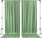 AK TRADING CO. 10 feet x 10 feet Sage IFR Polyester Backdrop Drapes Curtains Panels with Rod Pockets - Wedding Ceremony Party Home Window Decorations