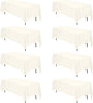 BRILLMAX 8 Pack Ivory Tablecloths 70 x 120 Inch for 6ft or 8ft Rectangle Tables - Rectangular Bulk Linen Polyester Fabric Washable Cloth Cover for Wedding Reception Banquet Birthday Party