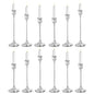 CHILL RECIPE Silver Taper Candle Stick Holders Tall Candle Holder, Vintage Candlesticks Holder Bulk for Home Decor Table Centerpiece Dining Party Festival Decorations (4 Set 12Pcs)