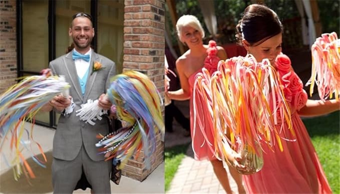 30 Pack Ribbon Wedding Wands Sticks Wedding Party Favors Streamers with Gold Bells Fairy Wand for Party Activities Baby Shower Holiday Celebration (Royal Blue)