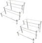 AZEAM 2 Packs Acrylic Display Risers,Clear Display Risers Stand Small Mini Shelf 3 Tiered Cupcake Stand for Food Desserts Stand Perfume Organizer Toys Collections Cosmetic Products Tabletop Use