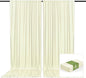 2 Panels Beige Backdrop Curtain, 10 x 7 Feet Background Curtains for Parties, Weddings, Baby Showers, Bachelorette Halloween, Christmas Birthday Party Photoshoot Backdrop Curtains Decorations