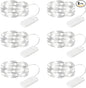 Minetom 6 Pack Fairy Lights Battery Operated String Lights - 7ft 20 LED Waterproof Silver Wire Firefly Lights Waterproof for DIY Crafts Wedding Décor Table Mason Jars Party, White