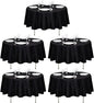 LTC LINENS 5 Pack 90 Inch Round Tablecloth Black - Wrinkle Resistant Round Table Cloth - Washable Polyester Fabric Table Cover for Party