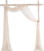 Floroom Wedding Arch Draping Fabric 2 Panels 20Ft Nude Chiffon Fabric Drapes Arbor Drapery Wedding Ceremony Reception Swag Decorations
