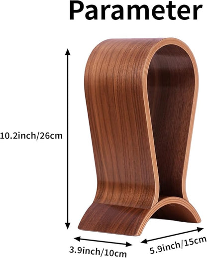 Wood Headphone Stand for Desk - Headset Holder Cute Gaming Wooden Headphones Hanger Hook Rack Base Storage Head Phone Accessories