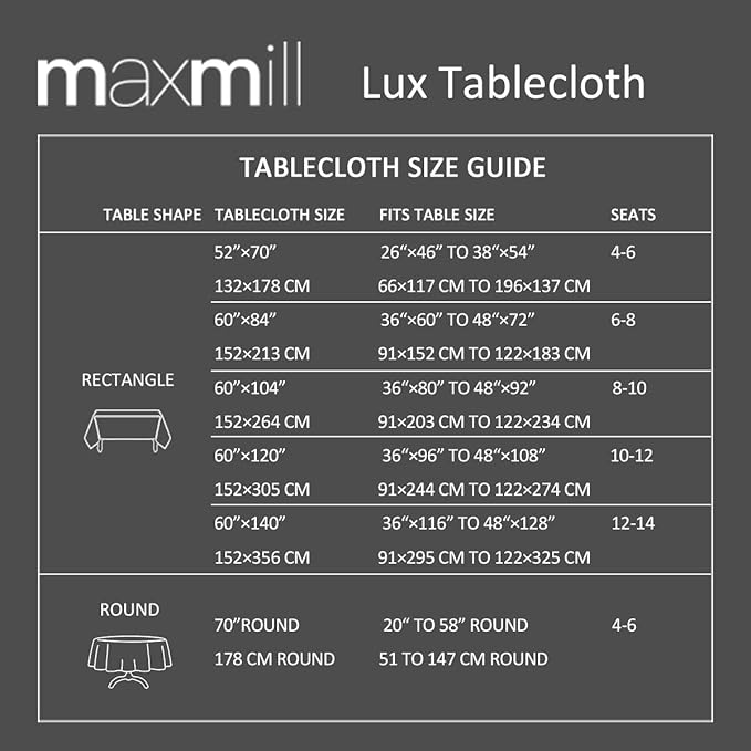 maxmill Lux Faux Linen Tablecloth with Slubby Yarn Textured Weaves Wrinkle Resistant Anti-Shrink Soft Table Cloth for Kitchen Dining Restaurant Tabletop for Event Dinner Round 70 Inch Slate Blue