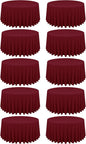 10 Pack Burgundy Round Tablecloths - 120 Inch, Polyester Table Cover for Round Table, Stain and Wrinkle Resistant Washable Fabric Tablecloth, Polyester Tablecloth for Wedding Banquet Parties