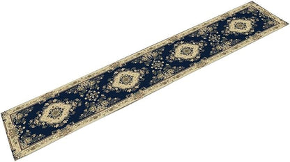 Vintage Elegant Farmhouse Table Runner Blue Beige Flower for Home Farmhouse Kitchen Table Dining Coffee Room Garden Party Wedding Decor 13x108in