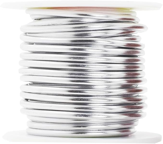 Mandala Crafts 8 Gauge Anodized Aluminum Craft Wire for Jewelry Making - 128 FT Colored Flexible Neutral Wire - Bendable for Bonsai Armature Crafting Sculpting