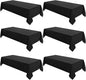 VidaFete Tablecloth 60 * 102inch 6 Pack Rectangle Table Cloth Polyester, Stain Wrinkle Resistant Polyester Dining Table Cover for Kitchen Dinning Party Wedding Rectangular Tabletop Decoration(Black)