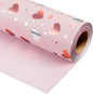 Burymento Gold Foil Heart Wrapping Paper, Reversible Pink Gift Wrap for Birthday, Valentines, Mothers day, Graduation, Wedding, Fathers day, Baby Shower, Christmas (17in x 32.8ft)