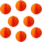 8pcs 10inch Paper Honeycomb Balls Decorative Tissue Honeycomb Balls Paper Pom Poms Flower Balls Art Hanging Balls for Birthday Wedding Nursery Baby Shower Home Decor (10inch, Orange)