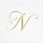 Gift Boutique 100 Gold Monogram Cocktail Napkins Letter N Disposable Paper Pack Elegant Metallic Golden Foil Hand Napkin for Powder Room Wedding Holiday Birthday Party Baby Shower Decorative Towels