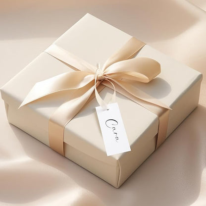 50 Pcs Name Place Cards for Table Setting Blank Wedding Place Cards with Satin Ribbon 1.57 x 3.54 Inch Hanging Gift Tags for Wedding Dinner Banquet Party Table Setting Supplies(Beige)