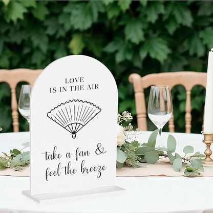 Wedding Fan Signage Take A Fan Sign for Wedding Engagement Ceremony Reception wedding fan Acrylic sign for Table Desk