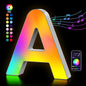 OJQ Light Up Letters Led Lights- Marquee Letters for Room Decor Wall Lights - Christmas Gifts Music Sync Color Change Colorful, Christmas Birthday Gifts for Girl, Teen Girls Gifts Home Wall Decor