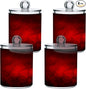 Gredecor 4 Pack Qtip Holder Clear Red Apothecary Jars with Lids Plastic Acrylic Bathroom Jars Vanity Countertop Canister Storage Organizer for Cotton Ball,Swabs,Pads,Floss
