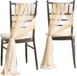 Ling's Moment Wedding Chiffon Chair Sashes Cover Aisle Decorations Draping Fabric Wrinkle-Free with Tie 16 Pcs for Party Ceremony Reception Floral Arrangement Banquet Outdoor Decor