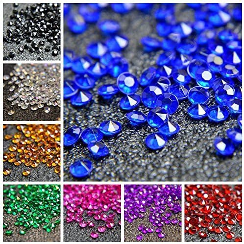 1000pcs/ Pack Wedding Table Acrylic Diamond Scatter Crystals Confetti Acrylic Gems Vase Fillers Rhinestones for Wedding, Bridal Shower, Vase Beads Decorations (10mm, Turquoise)