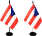 2 Pack Puerto Rico Desk Flag, International Country Flag with Solid Pole and Stand Base, Festival Celebration, Classroom Meeting Desktop Decoration
