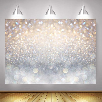 Bokeh Photography Backdrop Blue Grey Spots Sparkle (No Real Glitter) Background Weeding Baby Shower Birthdat Newborn Baby Portrait Photo Studio Props (8x6ft(96x72 inch))