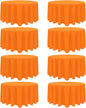 8 Pack Orange Round Tablecloth 120 Inch Stain and Wrinkle Resistant Round Orange Table Cloth Reusable and Washable Polyester Fabric for Buffet Wedding Party and Banquet