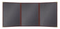 Goodsmart Pajco Style Restaurant Menu Covers – Pack of 10, Side-Load Fold-Out Menu Holders, Single Stitched Edge Clear Vinyl Menu Sleeves, Leatherette Trim Gold Corners, Burgundy, 3 View (8.5" x 11")