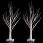 Sunnyglade 2PCS 2Ft 24 LED Birch Tree Light Bonsai Tree Light Warm White for Home Wedding Festival Party Christmas Decoration