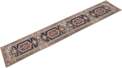 Vintage Boho Table Runner,Flower Geometric Design Rustic Farmhouse Table Runner for Home Farmhouse Kitchen Table Dining Coffee Room Garden Party Wedding Decor 13x108in