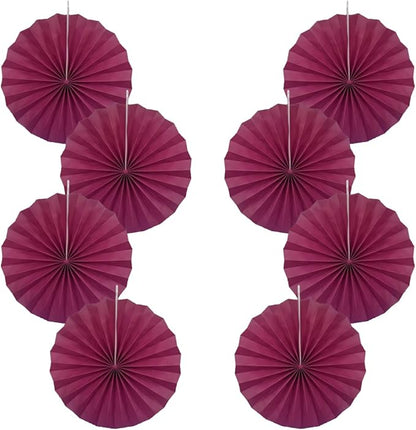 Red Party Decorations,Paper Decorations for Party,Girls Party Decorations Party Paper Fans Bulk 12in,Anniversary Decorations for Party 30 Color DIY Set （Wine Red）