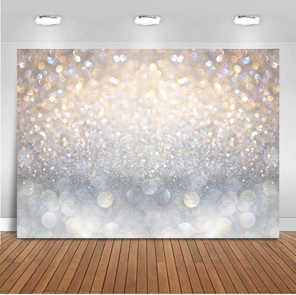 Bokeh Photography Backdrop Blue Grey Spots Sparkle (No Real Glitter) Background Weeding Baby Shower Birthdat Newborn Baby Portrait Photo Studio Props (8x6ft(96x72 inch))