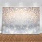 Bokeh Photography Backdrop Blue Grey Spots Sparkle (No Real Glitter) Background Weeding Baby Shower Birthdat Newborn Baby Portrait Photo Studio Props (8x6ft(96x72 inch))
